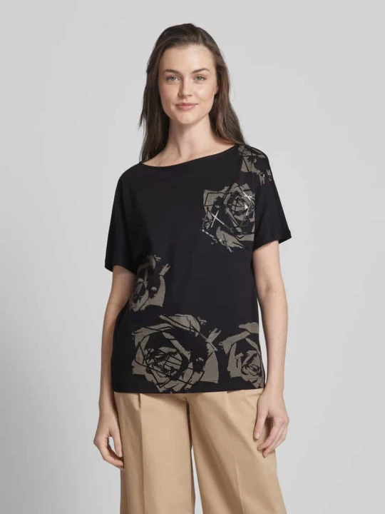 Zdjęcie produktu T-shirt z kwiatowym wzorem Esprit Czarny