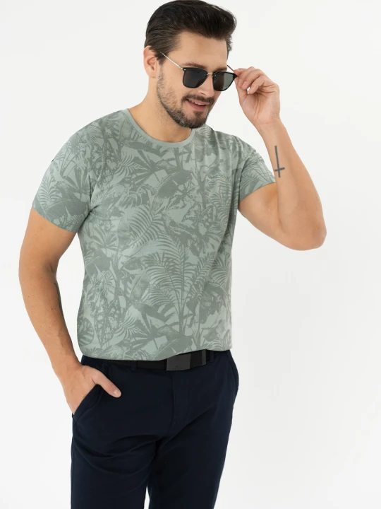 Zdjęcie produktu T-shirt z letnim motywem TM-LEFTY Volcano Miętowy