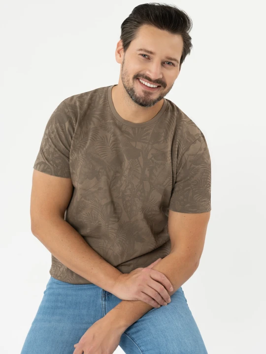Zdjęcie produktu T-shirt z letnim motywem TM-LEFTY Volcano Beżowy