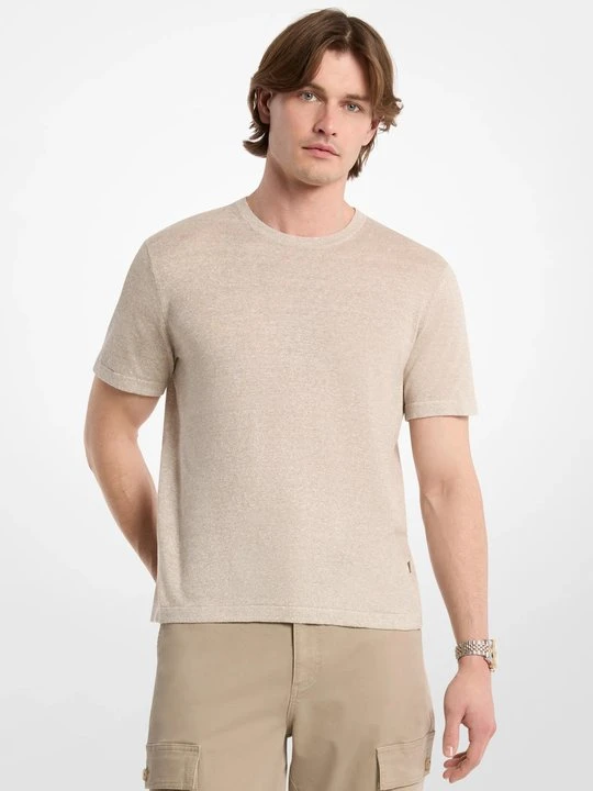 Zdjęcie produktu T-shirt z lnu i bawełny Michael Kors