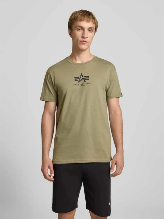 Zdjęcie produktu t-shirt z logo i okrągłym dekoltem Alpha Industries Oliwkowy