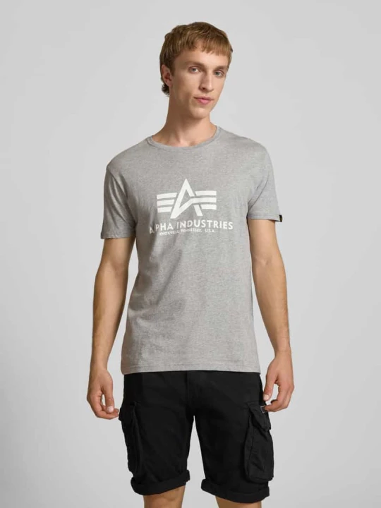 Zdjęcie produktu t-shirt z logo i okrągłym dekoltem Alpha Industries Jasnoszary