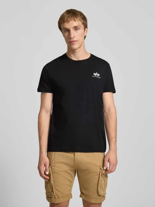 Zdjęcie produktu t-shirt z logo i okrągłym dekoltem Alpha Industries czarny