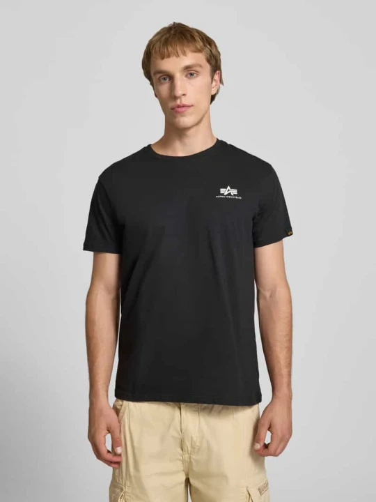 Zdjęcie produktu t-shirt z logo i okrągłym dekoltem Alpha Industries Czarny
