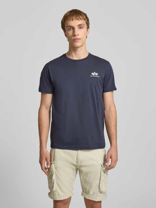 Zdjęcie produktu t-shirt z logo i okrągłym dekoltem Alpha Industries Ciemnoniebieski