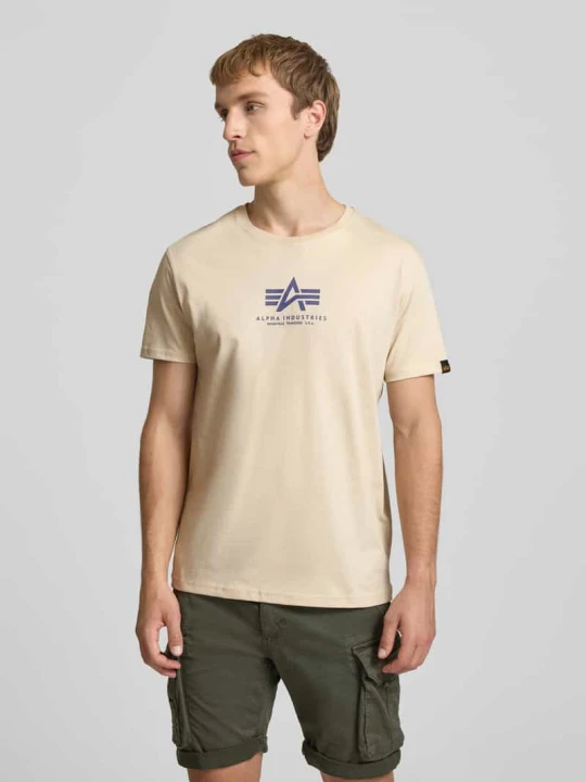 Zdjęcie produktu t-shirt z logo i okrągłym dekoltem Alpha Industries Złamany biały