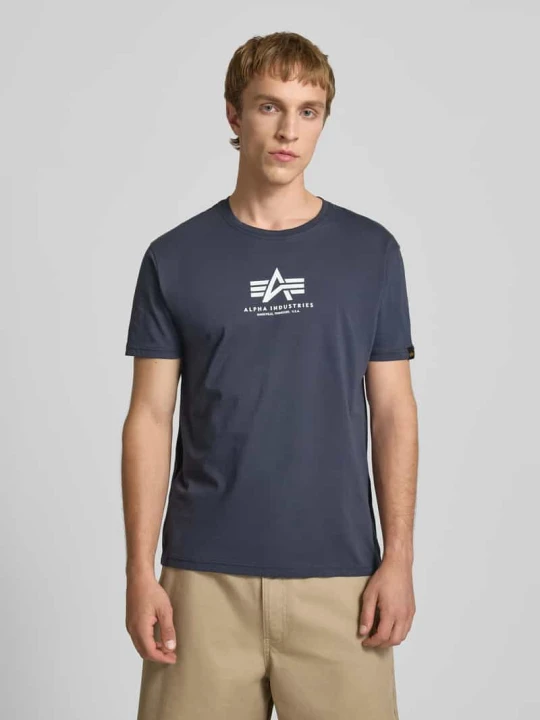 Zdjęcie produktu t-shirt z logo i okrągłym dekoltem Alpha Industries Ciemnoniebieski
