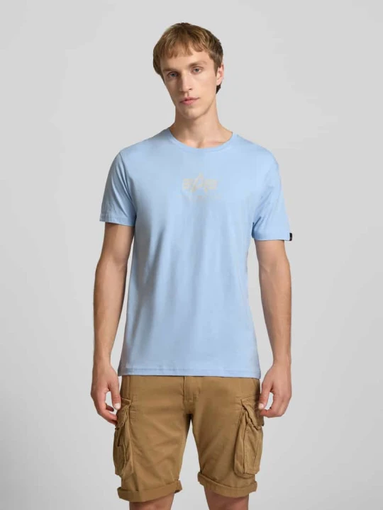 Zdjęcie produktu t-shirt z logo i okrągłym dekoltem Alpha Industries Jasnoniebieski