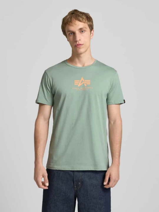 Zdjęcie produktu t-shirt z logo i okrągłym dekoltem Alpha Industries Miętowy