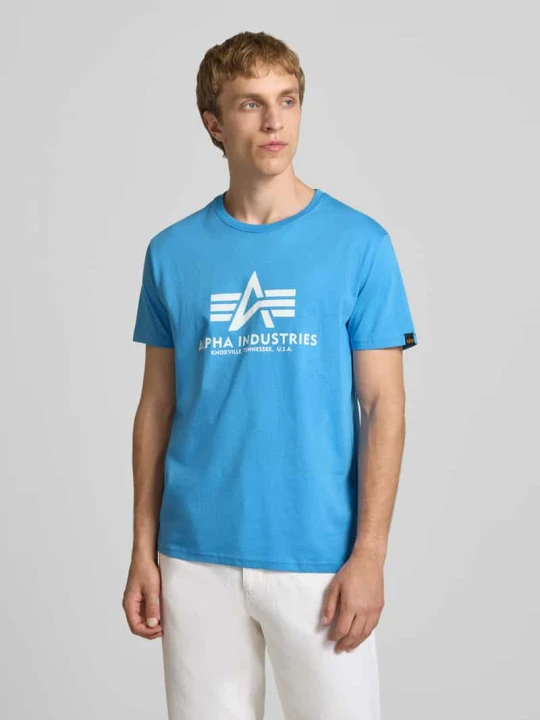 Zdjęcie produktu t-shirt z logo i okrągłym dekoltem Alpha Industries Jasnoniebieski
