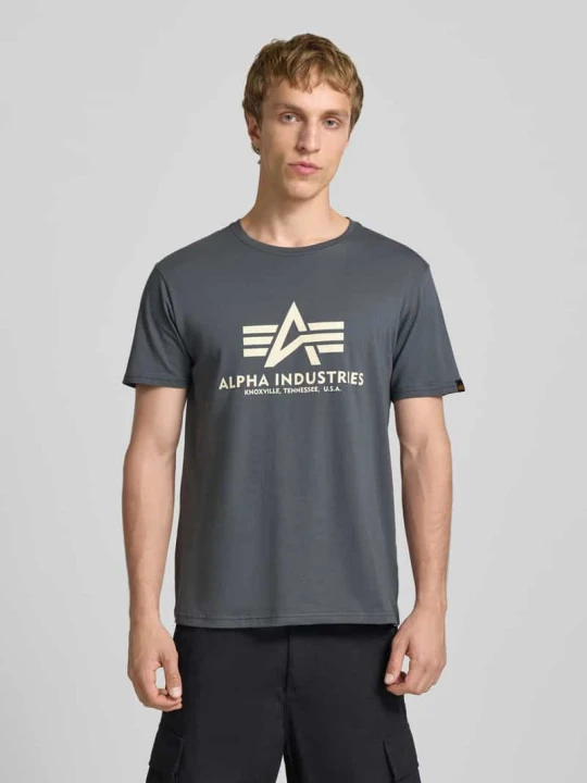 Zdjęcie produktu t-shirt z logo i okrągłym dekoltem Alpha Industries Antracytowy