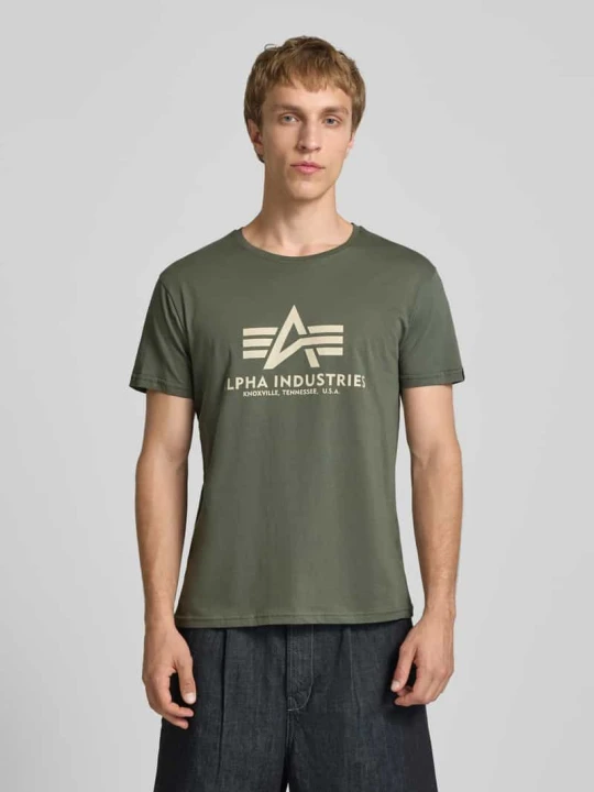 Zdjęcie produktu t-shirt z logo i okrągłym dekoltem Alpha Industries Oliwkowy
