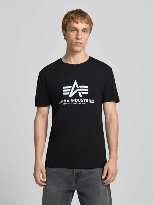Zdjęcie produktu t-shirt z logo i okrągłym dekoltem Alpha Industries Czarny