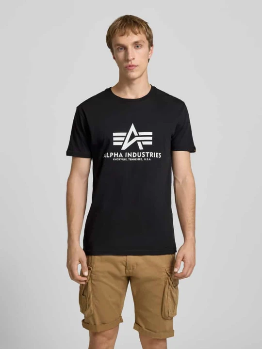 Zdjęcie produktu t-shirt z logo i okrągłym dekoltem Alpha Industries Petrol
