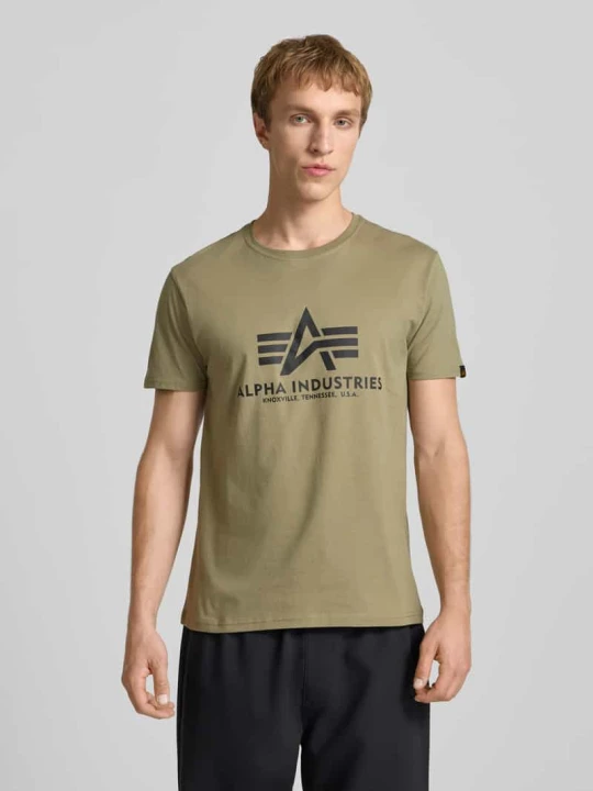 Zdjęcie produktu t-shirt z logo i okrągłym dekoltem Alpha Industries Oliwkowy
