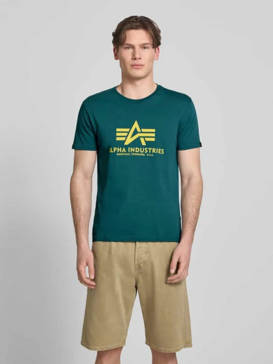 Zdjęcie produktu t-shirt z logo i okrągłym dekoltem Alpha Industries Petrol