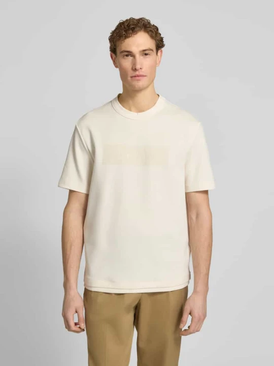 Zdjęcie produktu t-shirt z logo i okrągłym dekoltem Armani Exchange Złamany biały