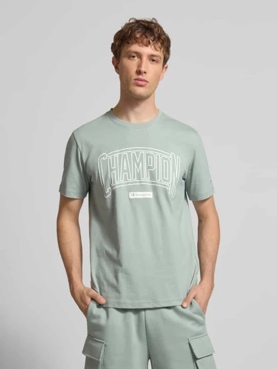 Zdjęcie produktu t-shirt z logo i okrągłym dekoltem Champion Zielony