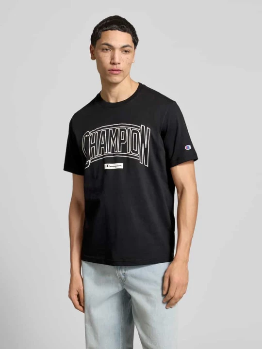 Zdjęcie produktu t-shirt z logo i okrągłym dekoltem Champion Czarny