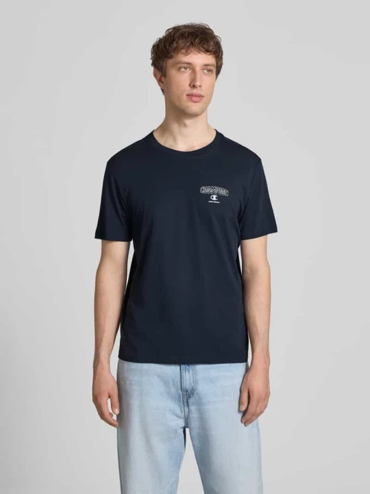Zdjęcie produktu t-shirt z logo i okrągłym dekoltem Champion Granatowy