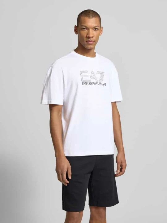 Zdjęcie produktu t-shirt z logo i okrągłym dekoltem EA7 Emporio Armani Biały
