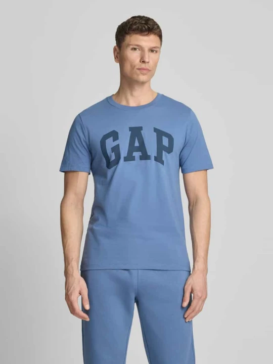 Zdjęcie produktu t-shirt z logo i okrągłym dekoltem GAP Jeansowy niebieski