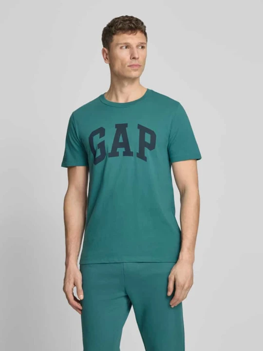 Zdjęcie produktu t-shirt z logo i okrągłym dekoltem GAP Szmaragdowy