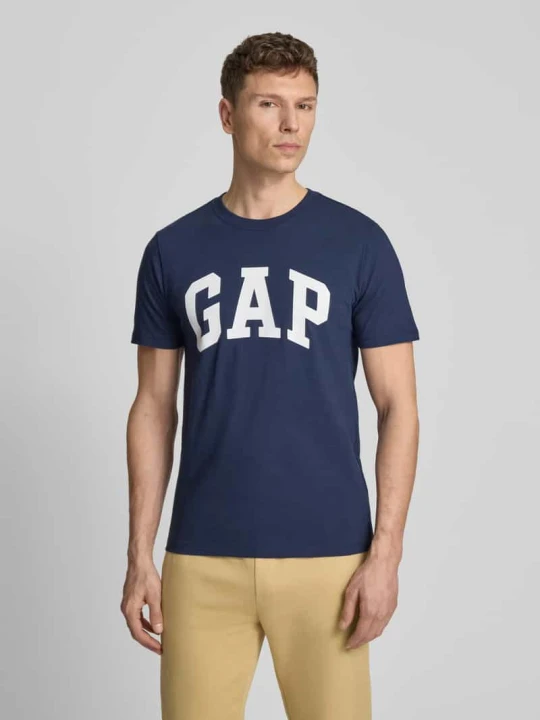 Zdjęcie produktu t-shirt z logo i okrągłym dekoltem GAP Granatowy