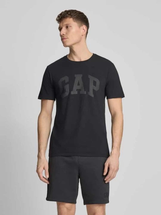 Zdjęcie produktu t-shirt z logo i okrągłym dekoltem GAP Czarny