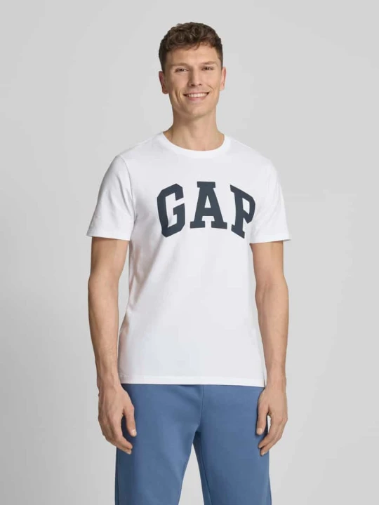 Zdjęcie produktu t-shirt z logo i okrągłym dekoltem GAP Biały