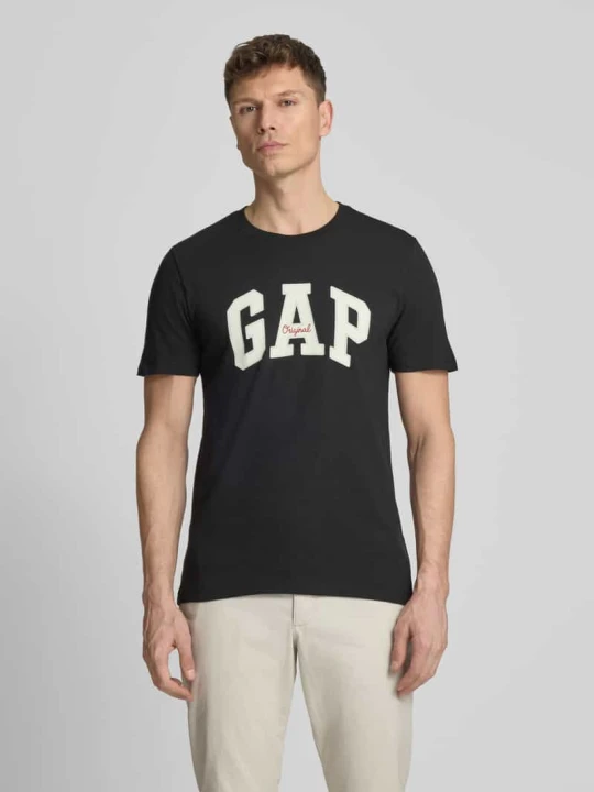 Zdjęcie produktu t-shirt z logo i okrągłym dekoltem GAP Czarny
