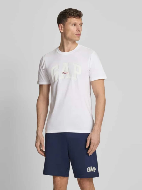 Zdjęcie produktu t-shirt z logo i okrągłym dekoltem GAP Biały