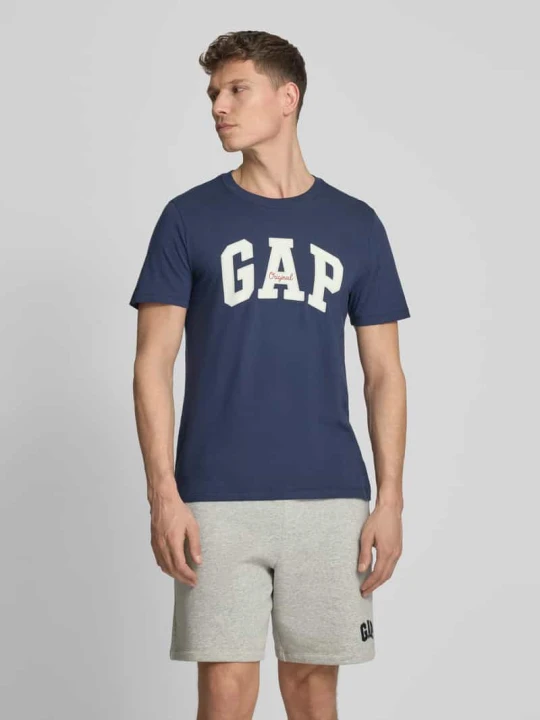 Zdjęcie produktu t-shirt z logo i okrągłym dekoltem GAP Granatowy