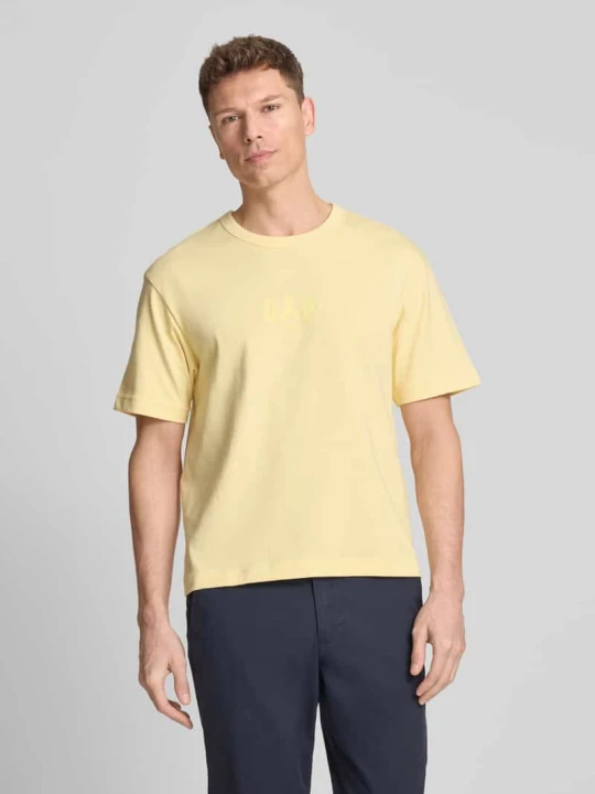 Zdjęcie produktu t-shirt z logo i okrągłym dekoltem GAP Jasnożółty
