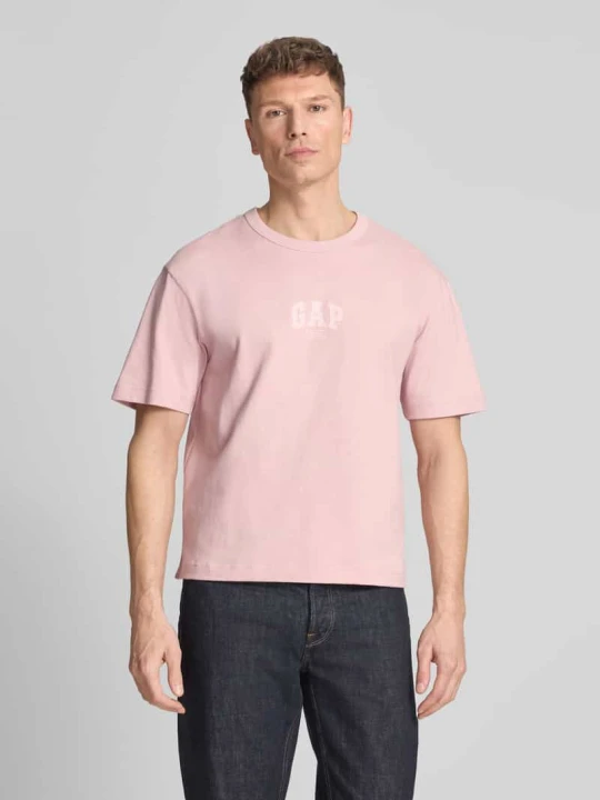 Zdjęcie produktu t-shirt z logo i okrągłym dekoltem GAP Brudnoróżowy