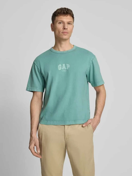 Zdjęcie produktu t-shirt z logo i okrągłym dekoltem GAP Szmaragdowy