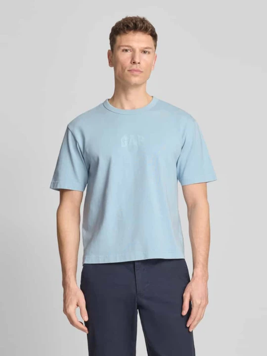 Zdjęcie produktu t-shirt z logo i okrągłym dekoltem GAP Jasnoniebieski