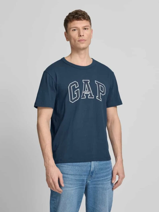 Zdjęcie produktu t-shirt z logo i okrągłym dekoltem GAP Ciemnoniebieski