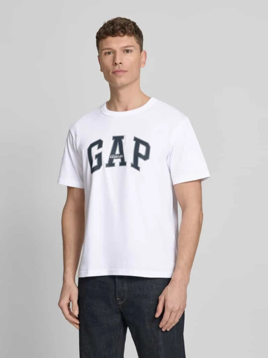 Zdjęcie produktu t-shirt z logo i okrągłym dekoltem GAP Biały