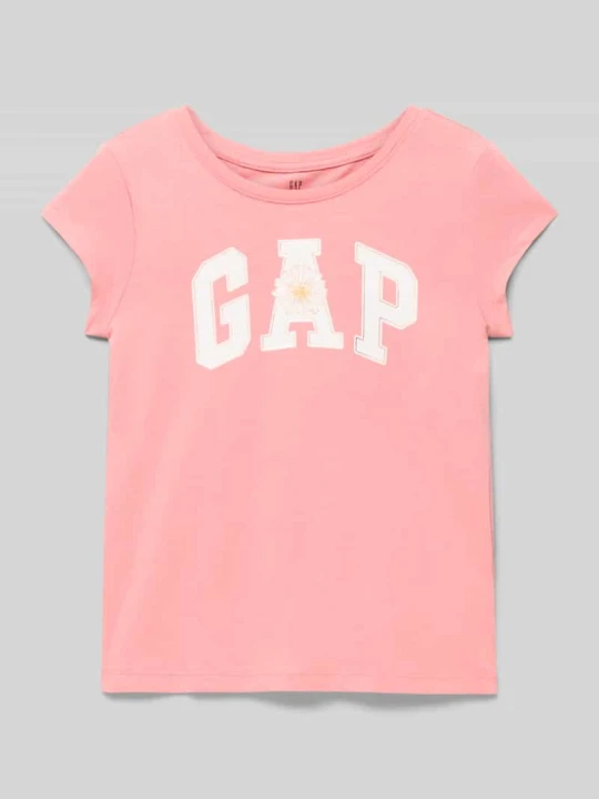 Zdjęcie produktu t-shirt z logo i okrągłym dekoltem GAP Różowy