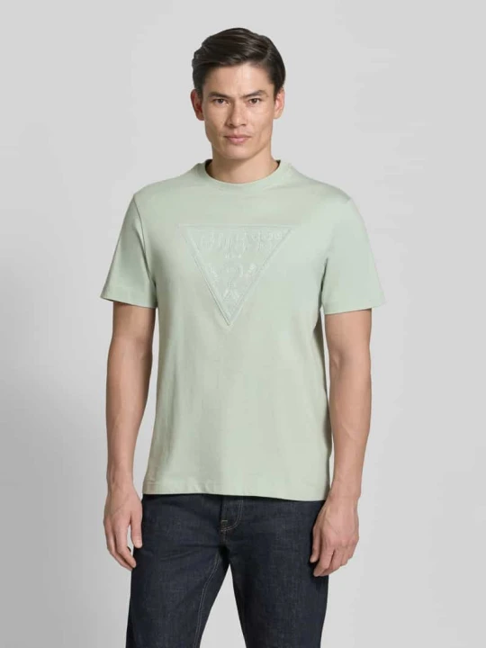 Zdjęcie produktu t-shirt z logo i okrągłym dekoltem Guess Miętowy