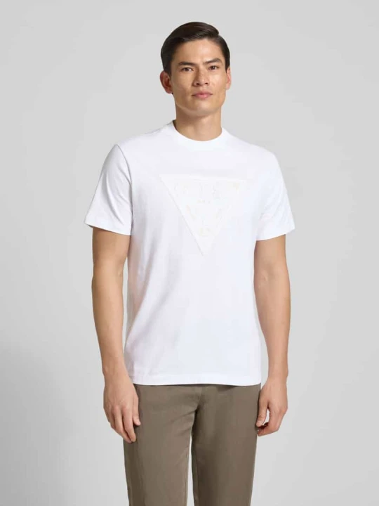 Zdjęcie produktu t-shirt z logo i okrągłym dekoltem Guess Biały