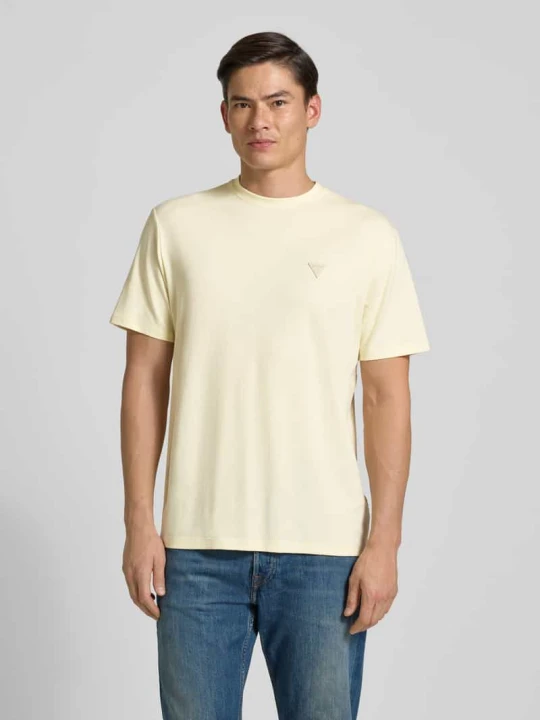 Zdjęcie produktu t-shirt z logo i okrągłym dekoltem Guess Jasnożółty