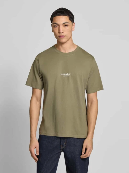 Zdjęcie produktu t-shirt z logo i okrągłym dekoltem Jack&Jones Oliwkowy