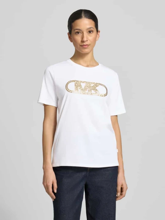 Zdjęcie produktu t-shirt z logo i okrągłym dekoltem Michael Kors Biały