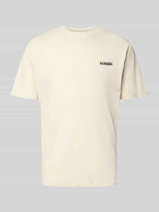 Zdjęcie produktu T-shirt z logo i okrągłym dekoltem Napapijri Złamany biały