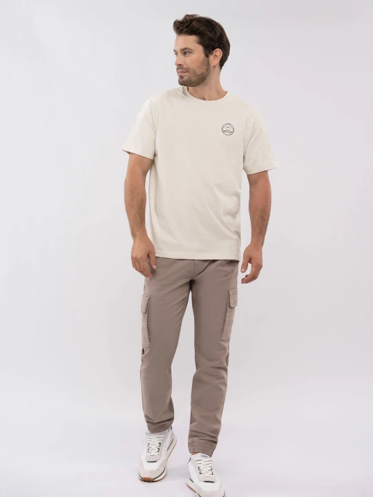 Zdjęcie produktu T-shirt z logo na plecach T-ELD Volcano Kremowy