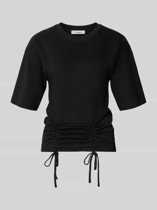 Zdjęcie produktu T-shirt z marszczeniami model 'MALLE' Topshop Czarny