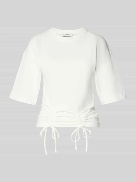 Zdjęcie produktu T-shirt z marszczeniami model 'MALLE' Topshop Złamany biały