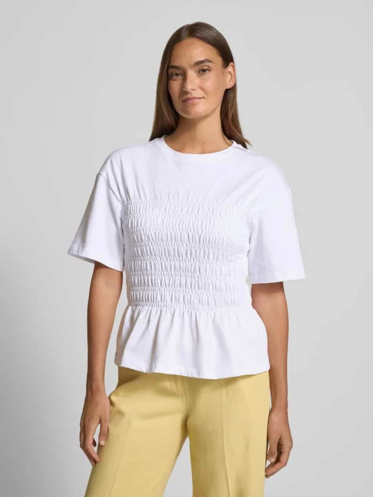 Zdjęcie produktu t-shirt z marszczonymi detalami i okrągłym dekoltem Jake*s Biały